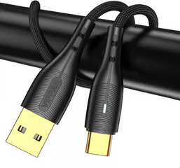 Vipfan USB to USB-C cable Nano Gold X07, 3A, 1.2m (black) hind ja info | Kaablid ja juhtmed | kaup24.ee