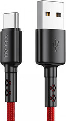 Vipfan USB to USB-C cable X02, 3A, 1.2m (red) цена и информация | Кабели и провода | kaup24.ee