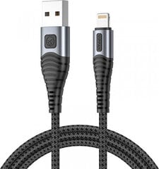 Vipfan X10 USB to Lightning cable, 3A, 1.2m, braided (black). hind ja info | Kaablid ja juhtmed | kaup24.ee