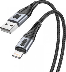 Vipfan X10 USB to Lightning cable, 3A, 1.2m, braided (black). hind ja info | Kaablid ja juhtmed | kaup24.ee