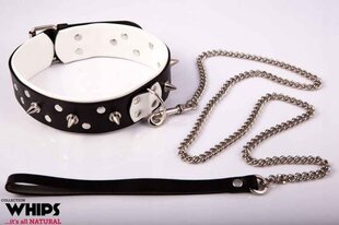 Whips Men's collar with leash white цена и информация | БДСМ и фетиш | kaup24.ee