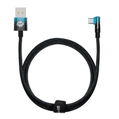 Baseus Elbow 1м 100Вт USB to USB-C angled cable (black-blue) цена и информация | Кабели для телефонов | kaup24.ee