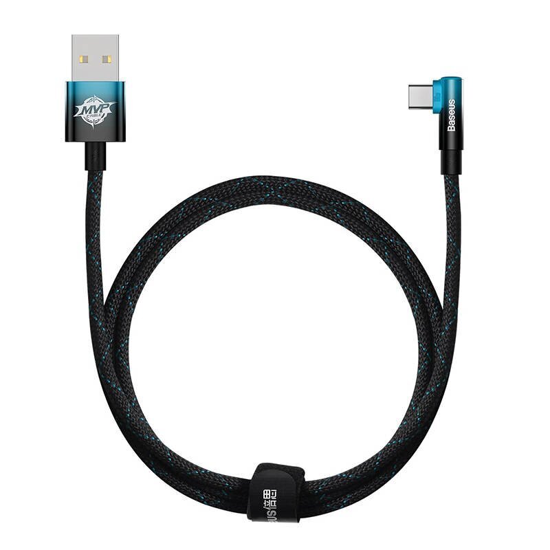 Baseus Elbow 1m 100W USB to USB-C angled cable (black-blue) hind ja info | Mobiiltelefonide kaablid | kaup24.ee