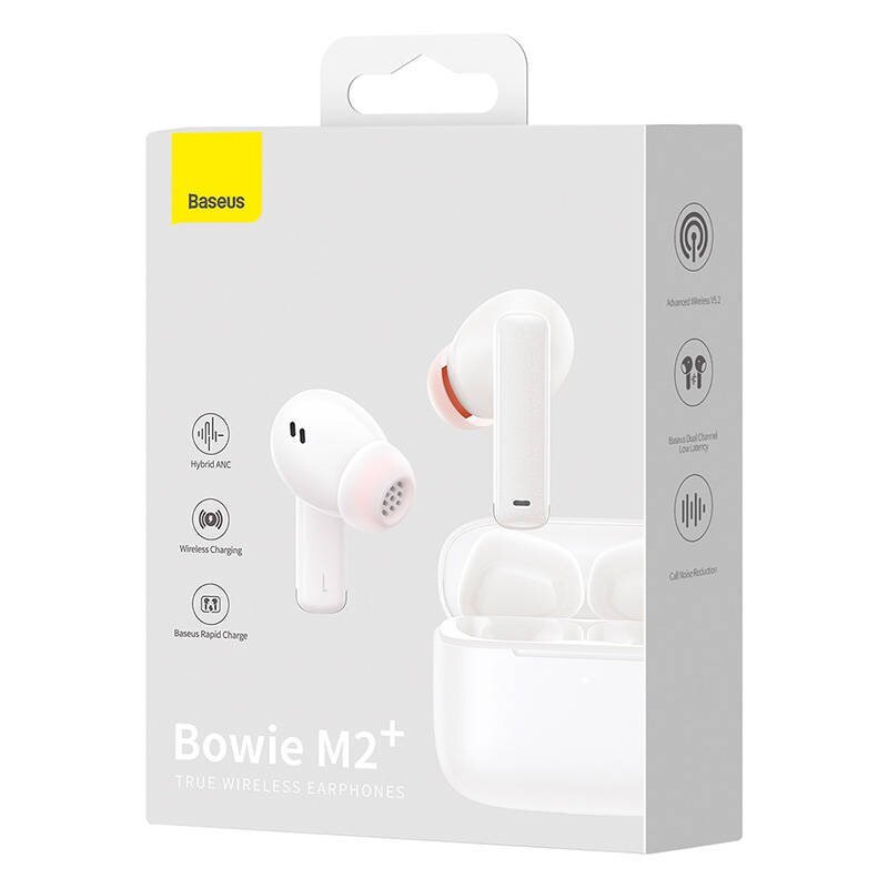 Baseus Bowie M2+ TWS earphones, ANC (white) hind ja info | Kõrvaklapid | kaup24.ee