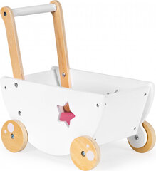 Ecotoys Wooden doll's pram, walker pusher 2in1 цена и информация | Игрушки для малышей | kaup24.ee