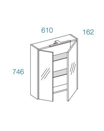 Vannitoa seinakapp peegliga Vincent, 60 cm цена и информация | Vannitoakapid | kaup24.ee