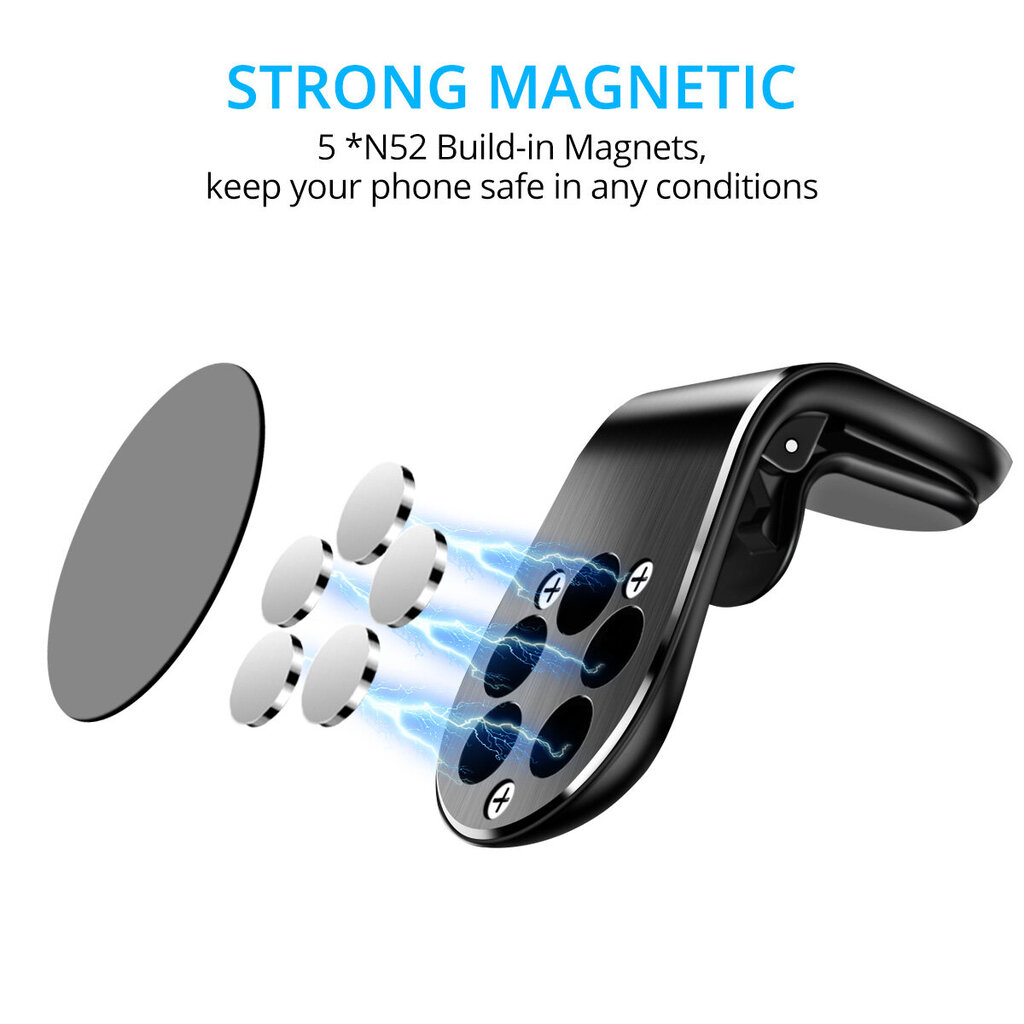 Telefoni ventilaatori autokinnitus MAGNO – Must цена и информация | Mobiiltelefonide hoidjad | kaup24.ee