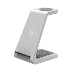 Док-станция Qi 3 в 1 для iPhone, Apple Watch и AirPods — Белая цена и информация | Зарядные устройства для телефонов | kaup24.ee