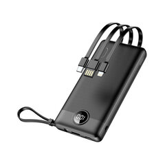 Akupank VEGER C10 (10 000mAh) Micro USB+Type C+Lightning 8-pin – Must цена и информация | Зарядные устройства Power bank | kaup24.ee