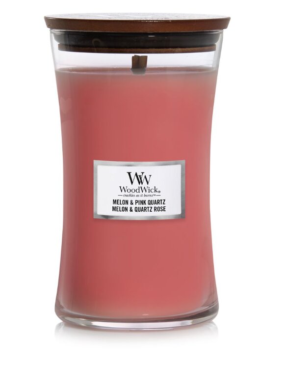 WoodWick lõhnaküünal Melon & Pink Quartz, 609,5 g hind ja info | Küünlad, küünlajalad | kaup24.ee