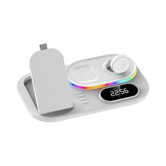 4in1 LED Laadimisdokk iPhone + Apple Watch + AirPods (30W) – Valge hind ja info | Mobiiltelefonide laadijad | kaup24.ee