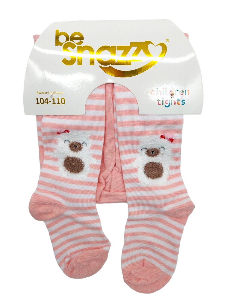 Laste sukkpüksid pehmete pildikestega be Snazzy RA-34, valge karuke hind ja info | Tüdrukute sukkpüksid ja sokid | kaup24.ee