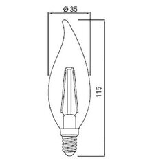 Светодиодная лампа Filament C35L 4000K. цена и информация | Лампочки | kaup24.ee