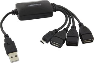 Esperanza EA158 Концентратор на 4 разъема USB2.0 - 3 x USB, 1 x microUSB. цена и информация | Esperanza Aксессуары для компьютеров | kaup24.ee