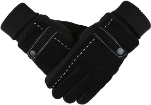 Черные замшевые зимние перчатки мужские цена и информация | Мужские шарфы, шапки, перчатки | kaup24.ee