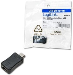 Adapter LogiLink Mini USB - Micro USB hind ja info | USB jagajad, adapterid | kaup24.ee