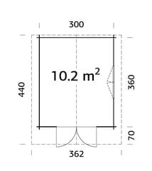 Aiamaja Sally 10,2 m² цена и информация | Садовые сараи, дровницы | kaup24.ee