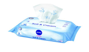 Влажные салфетки для младенцев Nivea Baby Soft & Cream, 63 шт цена и информация | Ватная продукция, влажные салфетки | kaup24.ee