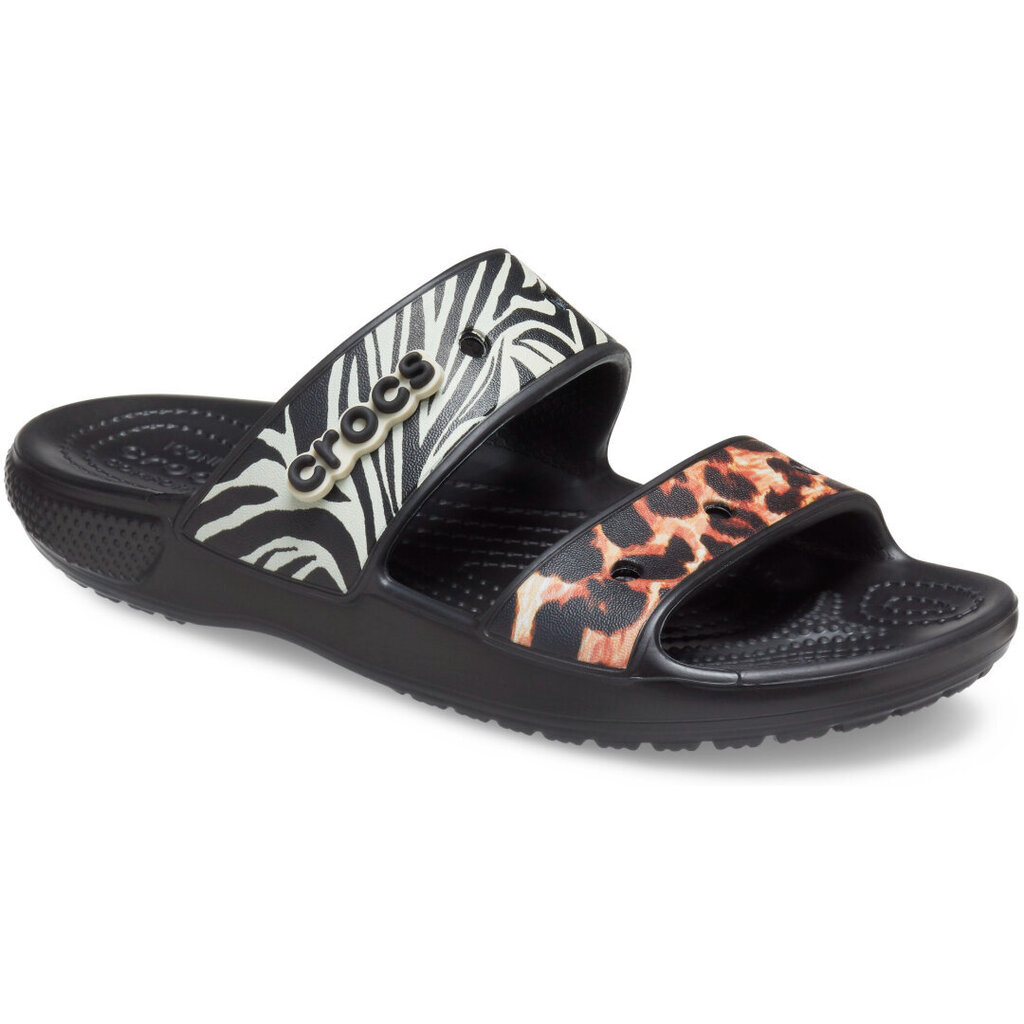 Naiste sussid Crocs™ Classic Animal Remix Sandal 181624, must hind ja info | Naiste plätud ja sussid | kaup24.ee