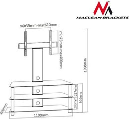 Столик Maclean RTV LCD MC-641 цена и информация | Кронштейны и крепления для телевизоров | kaup24.ee