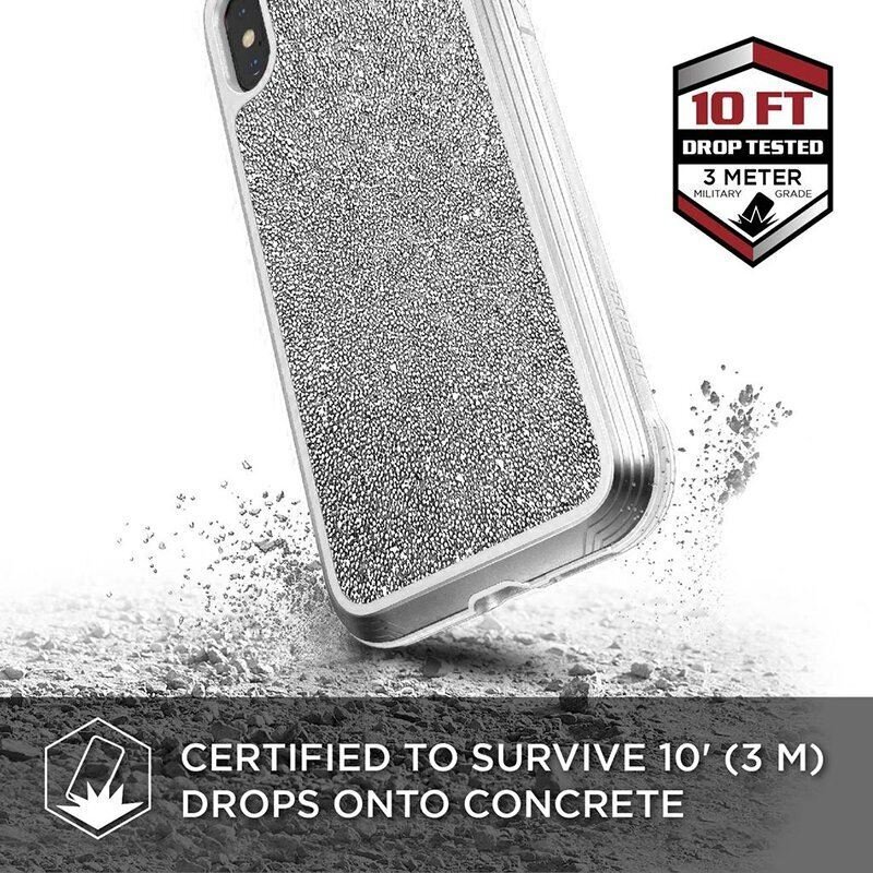 X-Doria Defense Lux - Etui aluminiowe iPhone Xs Max (Drop test 3m) (White Glitter) (White) цена и информация | Telefoni kaaned, ümbrised | kaup24.ee
