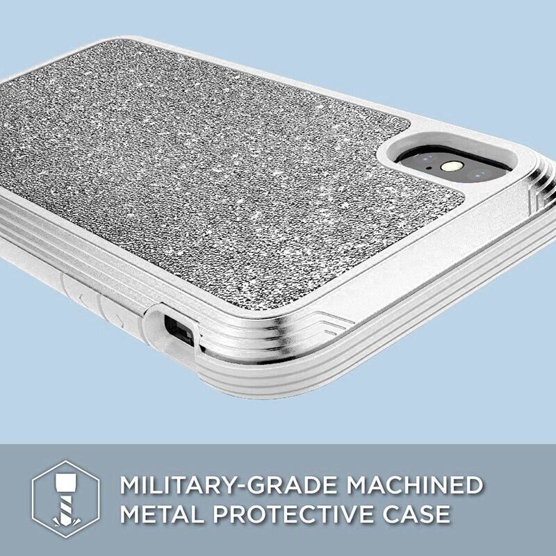 X-Doria Defense Lux - Etui aluminiowe iPhone Xs Max (Drop test 3m) (White Glitter) (White) цена и информация | Telefoni kaaned, ümbrised | kaup24.ee