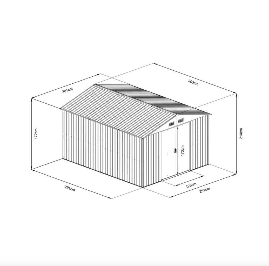 Kuur Hecht Plus 10X10, 3,15x3,15x2,175 m hind ja info | Kuurid ja aiamajad | kaup24.ee