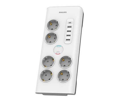 Philips Ülepingekaitse 6 pistikupesa AC Fr 40W, 2 цена и информация | Pikendusjuhtmed, kaablid | kaup24.ee