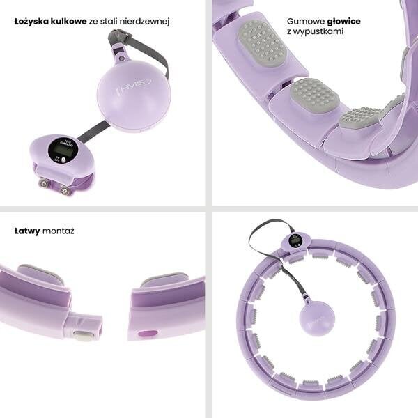 HHW09 VIOLET HULA HOOP WITH WEIGHT + COUNTER HMS hind ja info | Hularõngad | kaup24.ee