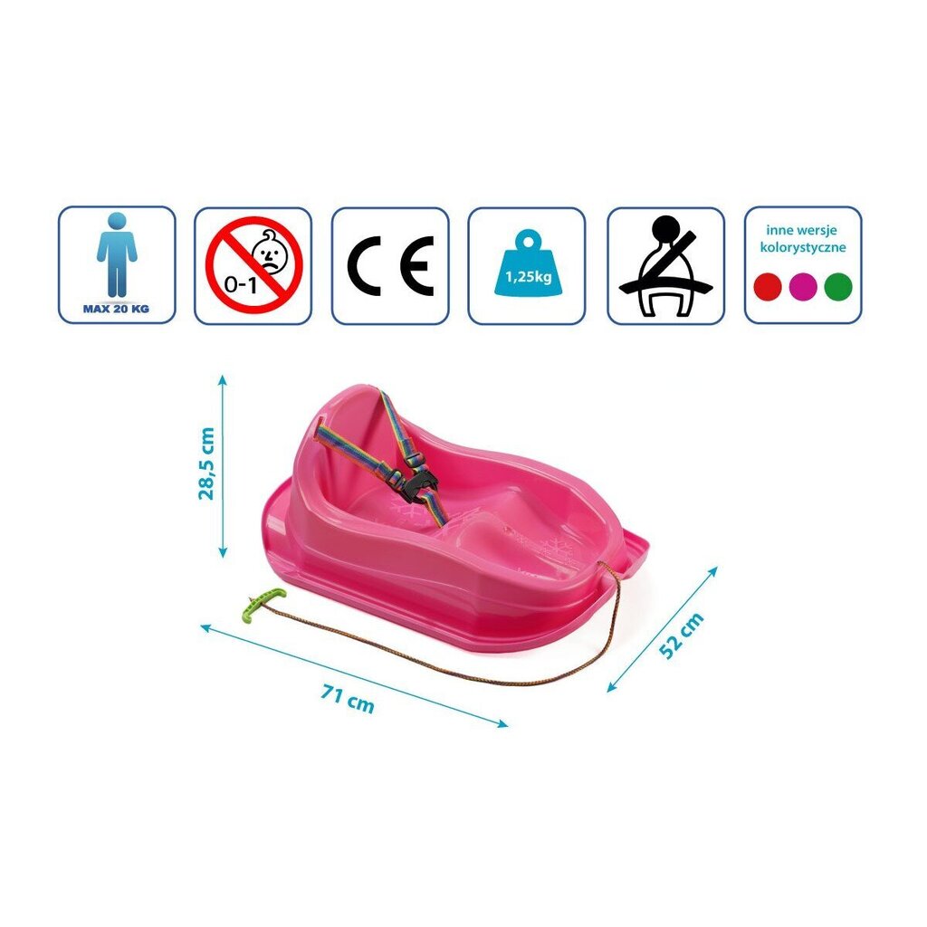 Plastikust kelguhammer MARMAT, roosa hind ja info | Kelgud, lumetuubid ja liulauad | kaup24.ee