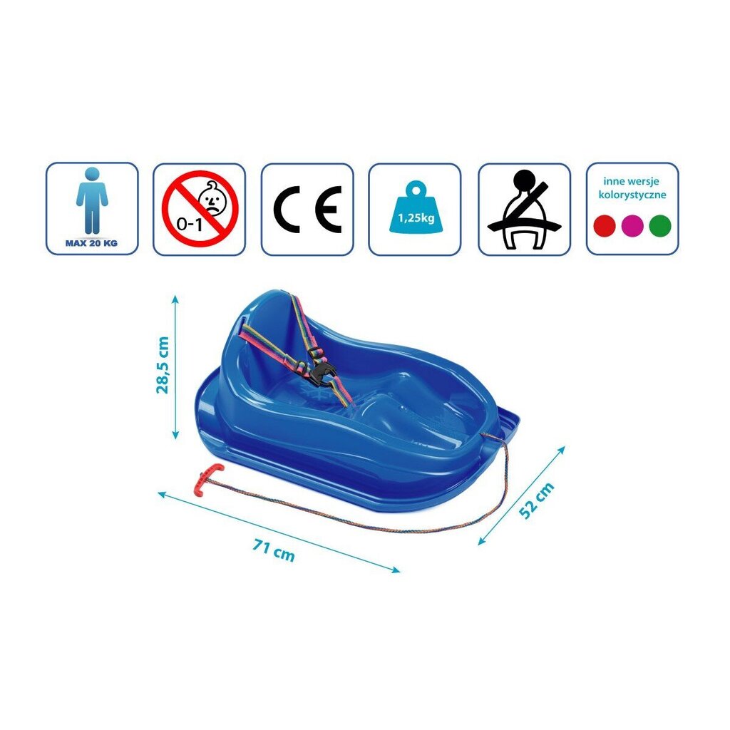 Plastikust kelk Marmat, sinine hind ja info | Kelgud, lumetuubid ja liulauad | kaup24.ee