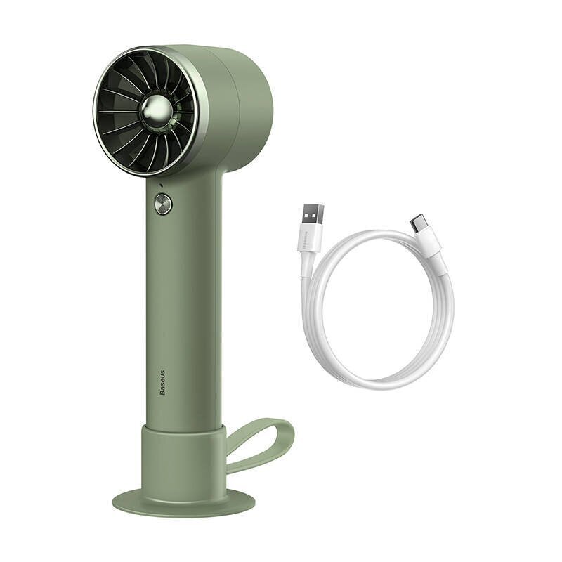 Baseus Flyer Turbine portable hand fan + Lightning cable (green) hind ja info | Ventilaatorid | kaup24.ee