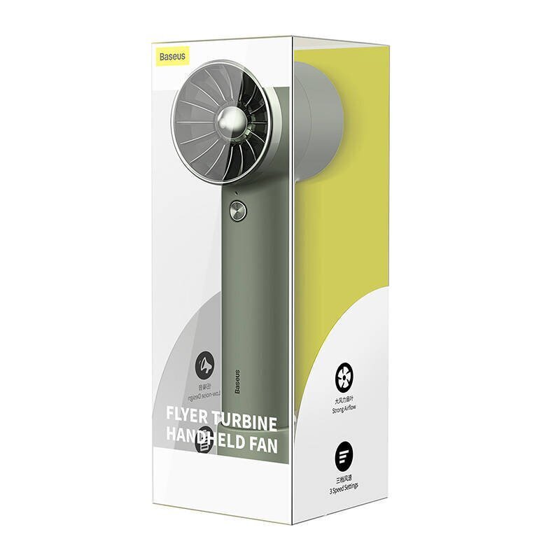 Baseus Flyer Turbine portable hand fan + Lightning cable (green) hind ja info | Ventilaatorid | kaup24.ee