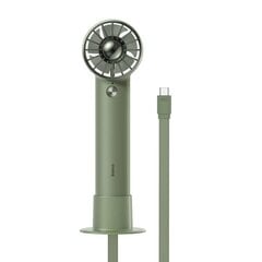 Baseus Flyer Turbine portable hand fan + Lightning cable (green) цена и информация | Вентиляторные | kaup24.ee