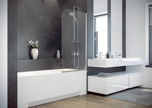 Мобильная стеклянная стена для ванной Besco Ambition 1 Clear цена и информация | Принадлежности для ванн | kaup24.ee