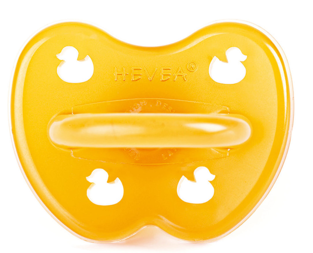 Naturaalsest kautšukist lutt Hevea Duck Pacifier, Symmetrical teat, 0-3 kuud цена и информация | Lutid | kaup24.ee