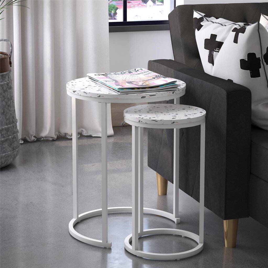 CosmoLiving Amelia Nesting Tables, Terrazzo цена и информация | Diivanilauad | kaup24.ee