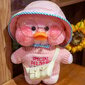 Pehme plüüsist part Lalafanfan roosa mütsiga, 32 cm hind ja info | Pehmed mänguasjad | kaup24.ee
