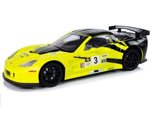 Raadio teel juhitav sportauto Corvette C6.R 1:18 kollane hind ja info | Poiste mänguasjad | kaup24.ee