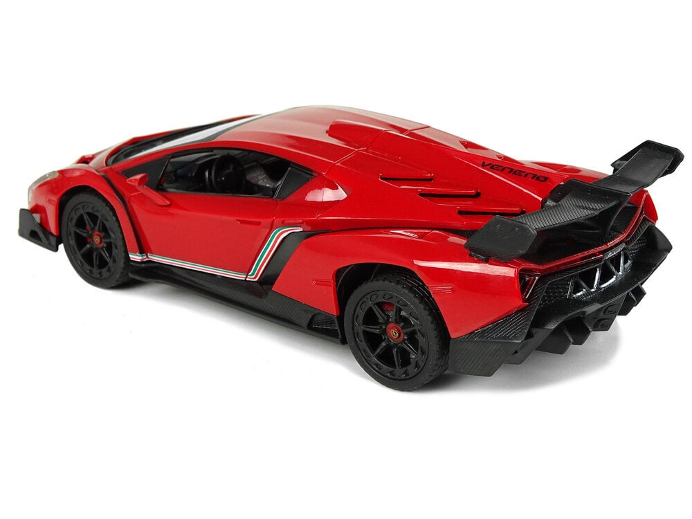 Raadio teel juhitav Lamborghini Veneno 1:24 punane, puldiga цена и информация | Poiste mänguasjad | kaup24.ee