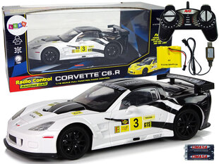 Радиоуправляемый спортивный автомобиль Corvette C6.R 1:18 белый цена и информация | Игрушки для мальчиков | kaup24.ee