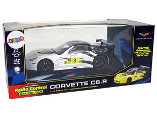 Радиоуправляемый спортивный автомобиль Corvette C6.R 1:18 белый цена и информация | Игрушки для мальчиков | kaup24.ee