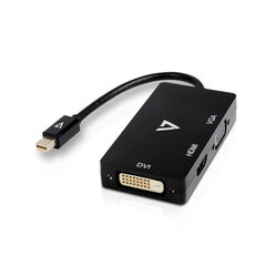 Mini Адаптер для DisplayPort на VGA/DVI/HDMI V7 V7MDP-VGADVIHDMI-1E  Чёрный цена и информация | Адаптеры и USB-hub | kaup24.ee