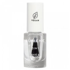 Küünte alus- ja pealislakk Lumene 3 in 1 Base & Top Coat 5 ml. цена и информация | Лаки для ногтей, укрепители для ногтей | kaup24.ee