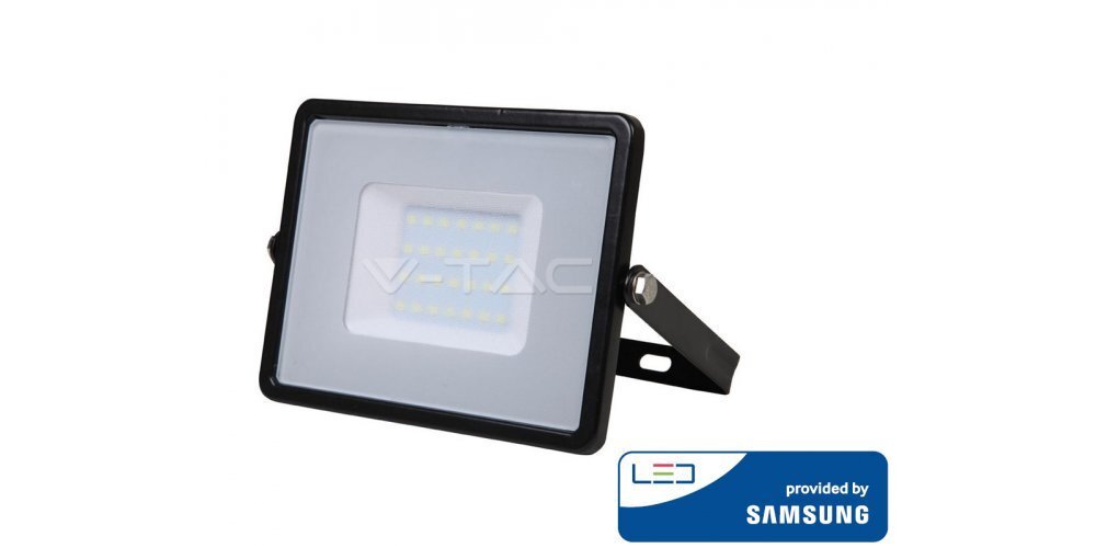 30W LED prožektor V-TAC, 4000K (naturaalne valge), IP65, must, LED SAMSUNG diood hind ja info | Aia- ja õuevalgustid | kaup24.ee