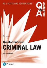 Law Express Question and Answer: Criminal Law 5th edition hind ja info | Majandusalased raamatud | kaup24.ee