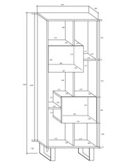 Полка King C, коричневая/белая цена и информация | Полки | kaup24.ee