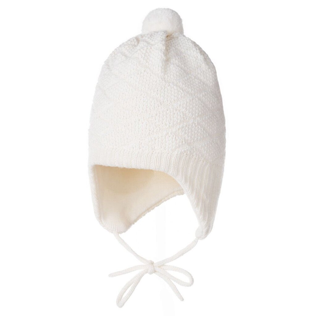 Lenne beebide meriinovillane müts Abby 22370*001, valge 4741593158452 hind ja info | Poiste mütsid, sallid, kindad | kaup24.ee