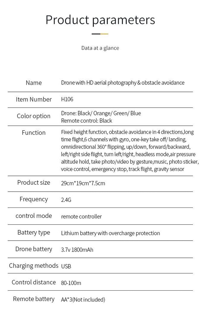 RC professionaalne droon, 4K topeltkaamera, takistuste vältimine, JJRC CACHE H106 hind ja info | Droonid | kaup24.ee