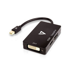 Mini Адаптер для DisplayPort на VGA/DVI/HDMI V7 V7MDP-DPDVIHDMI-1E   Чёрный цена и информация | Адаптеры и USB-hub | kaup24.ee